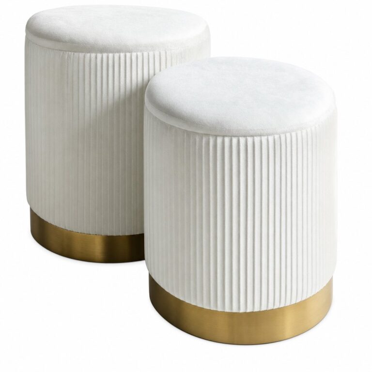 Pleated Ottoman White rental — Creative Events & Rentals, Fort Myers FL
