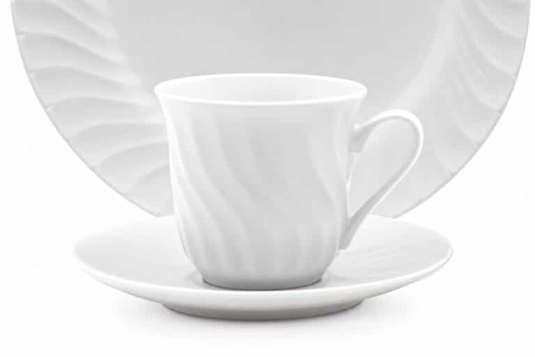 White Swirl Coffee Cup rental — Creative Events & Rentals, Fort Myers FL